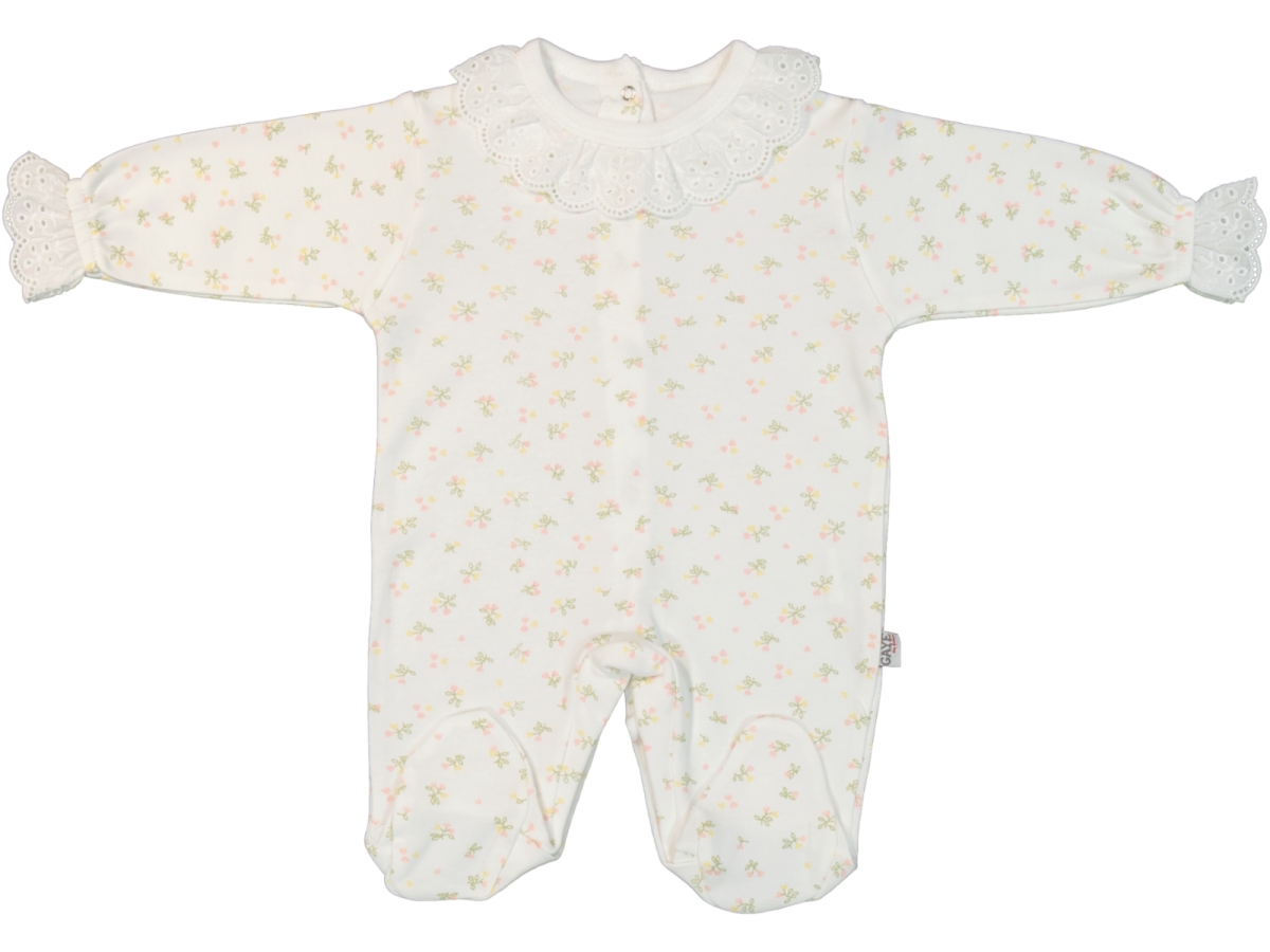 ÇİÇEK BASKILI FİSTOLU PENYE BEBE TULUM 2430
