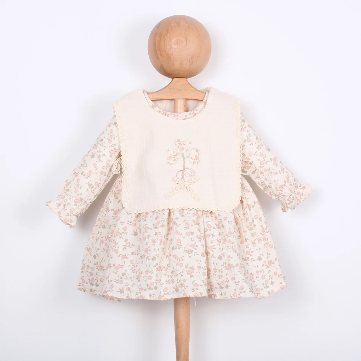ÇİÇEK BASKILI YELEKLİ KIZ BEBE ELBİSE 1380