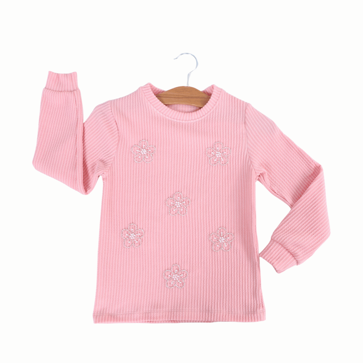 ÇİÇEK BONCUK İŞLEMELİ KIZ ÇOCUK BADİ 6088