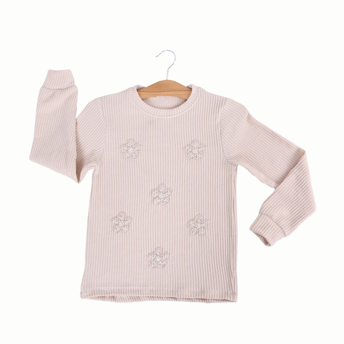 ÇİÇEK BONCUK İŞLEMELİ KIZ ÇOCUK BADİ 8088