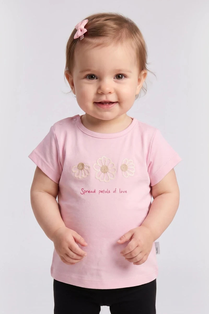 ÇİÇEK NAKIŞLI KIZ BEBE BADİ 1516