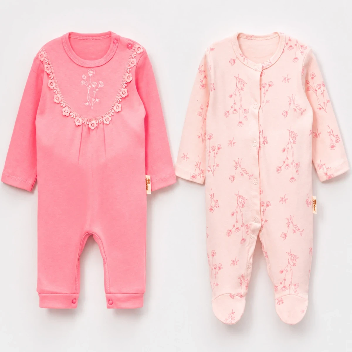 ÇİÇEK NAKIŞLI KIZ BEBE İKİLİ TULUM 3037