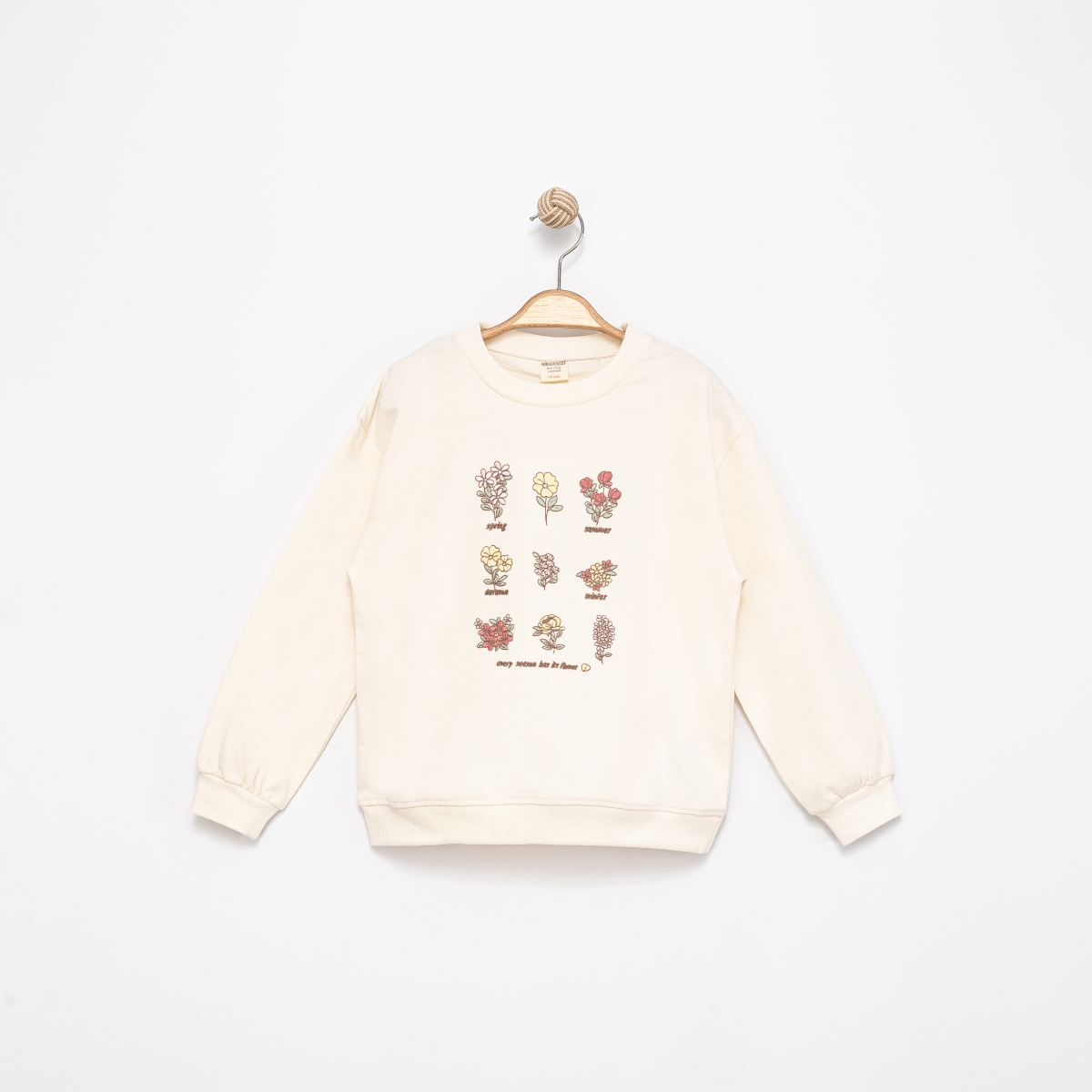ÇİÇEK NAKIŞLI KIZ ÇOCUK SWEAT 1644-3