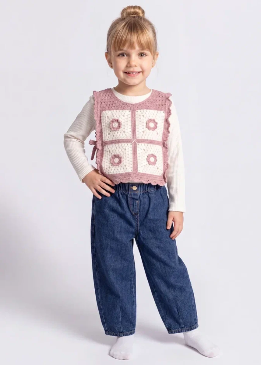 ÇİÇEK SÜVETERLİ BAGGY KIZ ÇOCUK TAKIM 5206