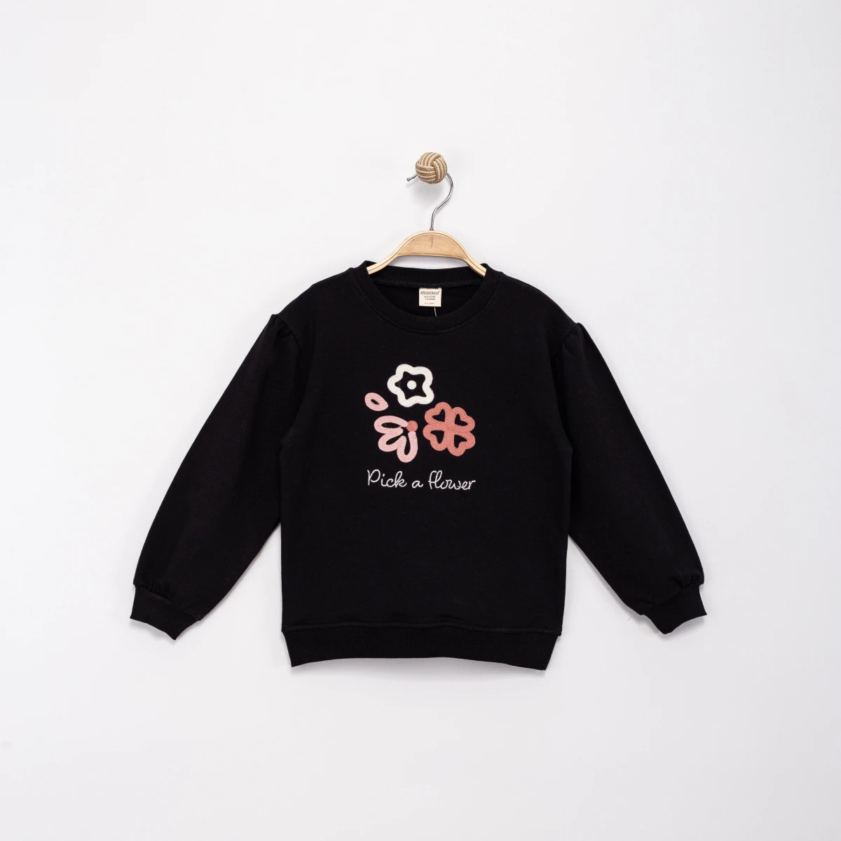ÇİÇEK SÜZENELİ 2 İP KIZ ÇOCUK SWEAT 0258-3