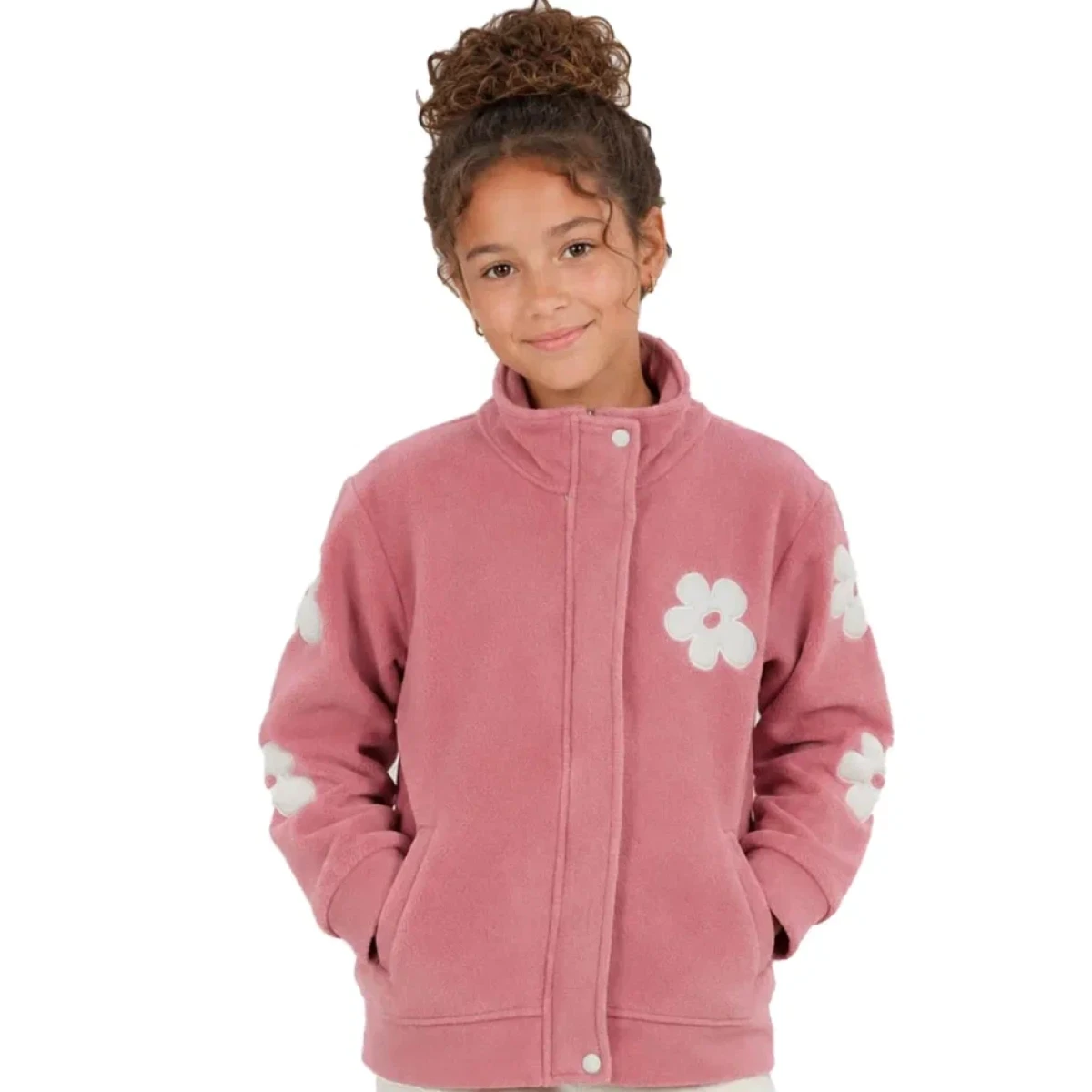 ÇİÇEKLİ KIZ ÇOCUK POLAR CEKET R26781