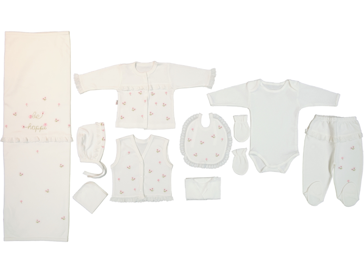  ÇİÇEKLİ NAKIŞLI 10'LU SET