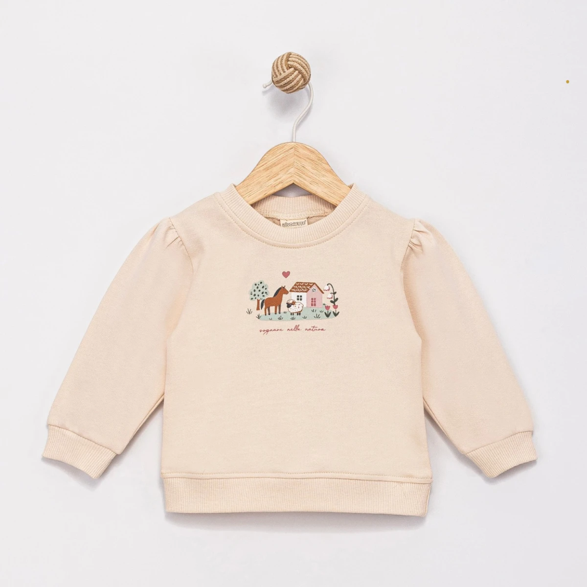 ÇİFTLİK BASKILI 2 İP KIZ BEBE SWEAT 0266-1