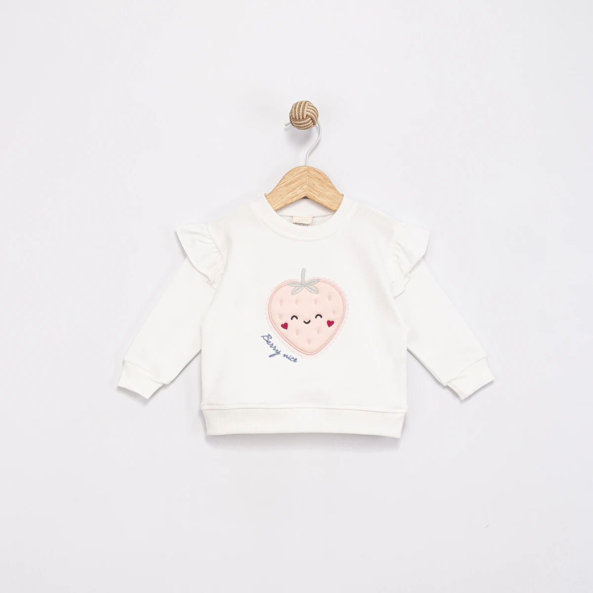ÇİLEK APLİKELİ KIZ BEBE SWEAT 0328-1