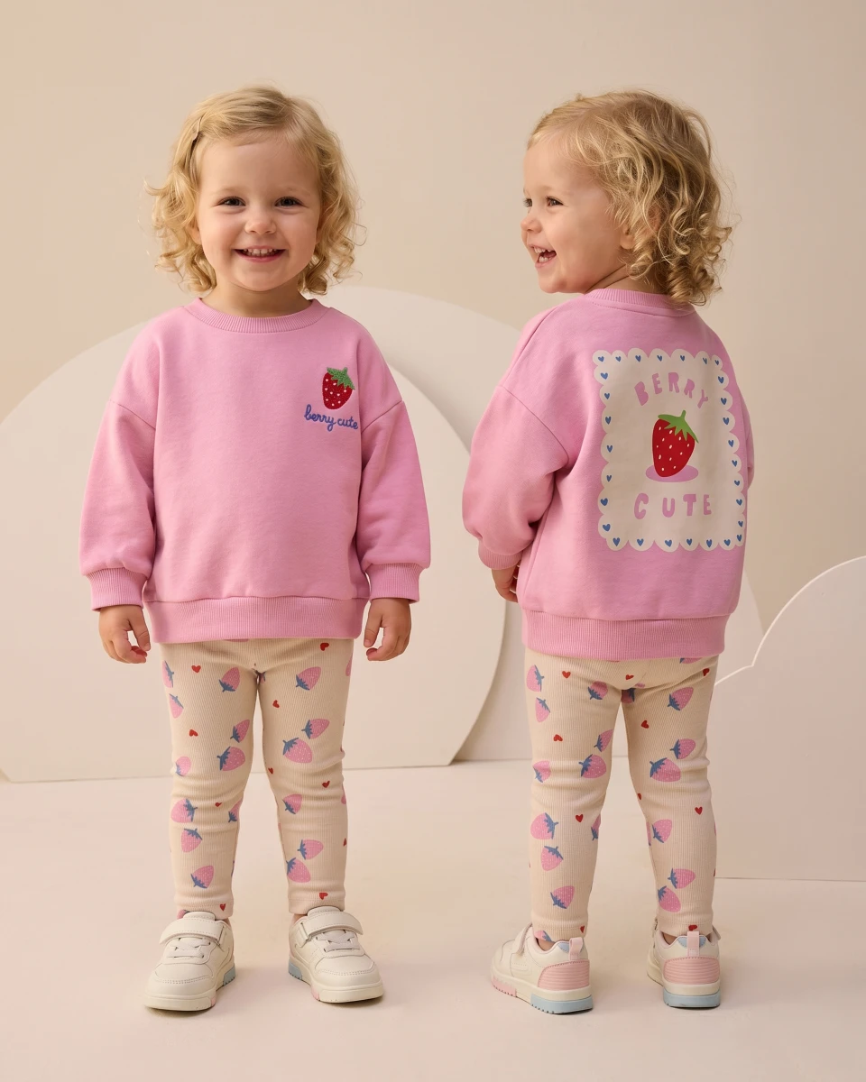  ÇİLEK FİTİLLİ KIZ BEBE TAKIM 26227