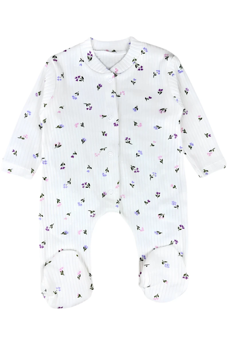 ÇITIR ÇİÇEK BASKILI PENYE BEBE PATİKLİ TULUM 100538