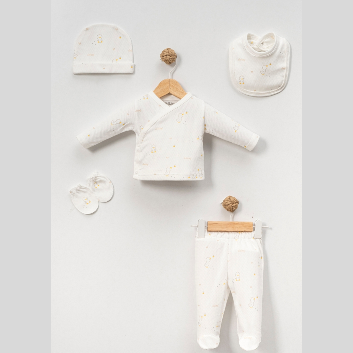 CİVCİV DESENLİ 5 Lİ BEBE ZIBIN SETİ 20133