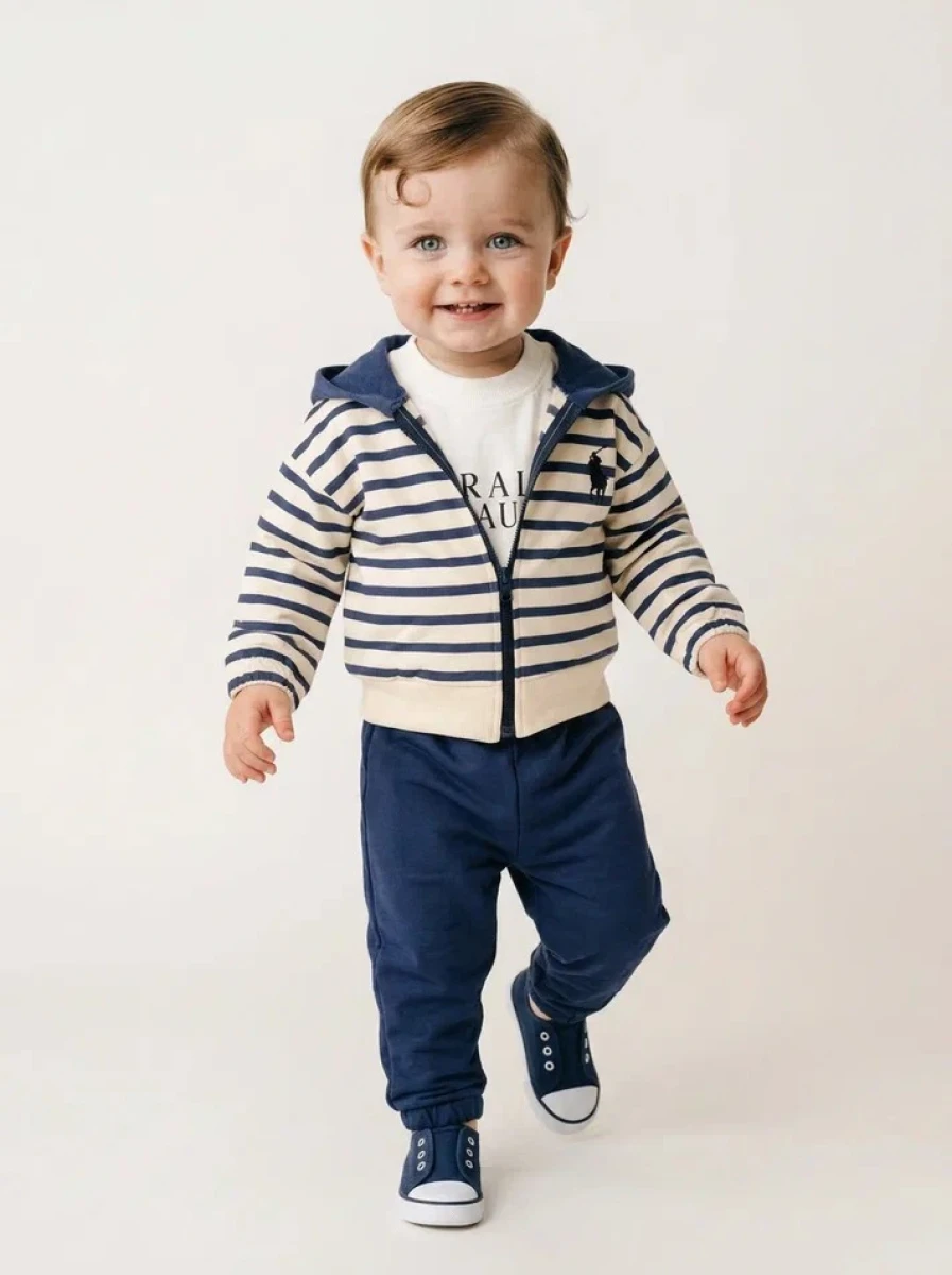 ÇİZGİ HIRKALI 3 LÜ BEBE TAKIM 5151