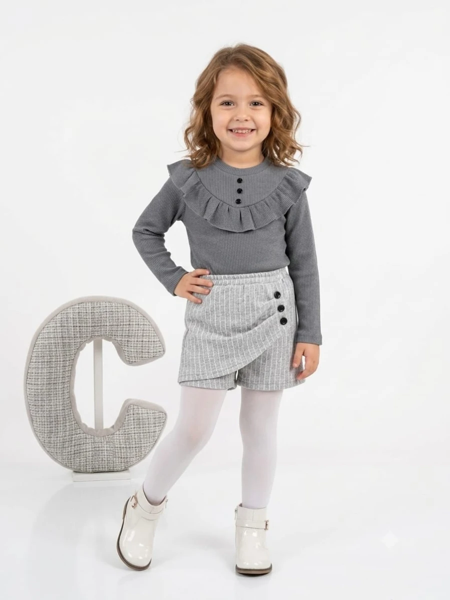 ÇİZGİ ŞORTLU KIZ ÇOCUK TAKIM 26057