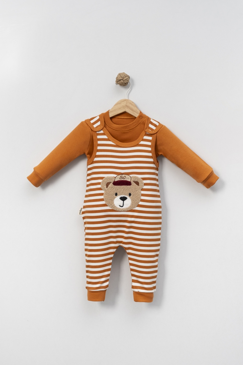 ÇİZGİLİ AYI ASKIDA BEBE SLOPET TAKIM 3010