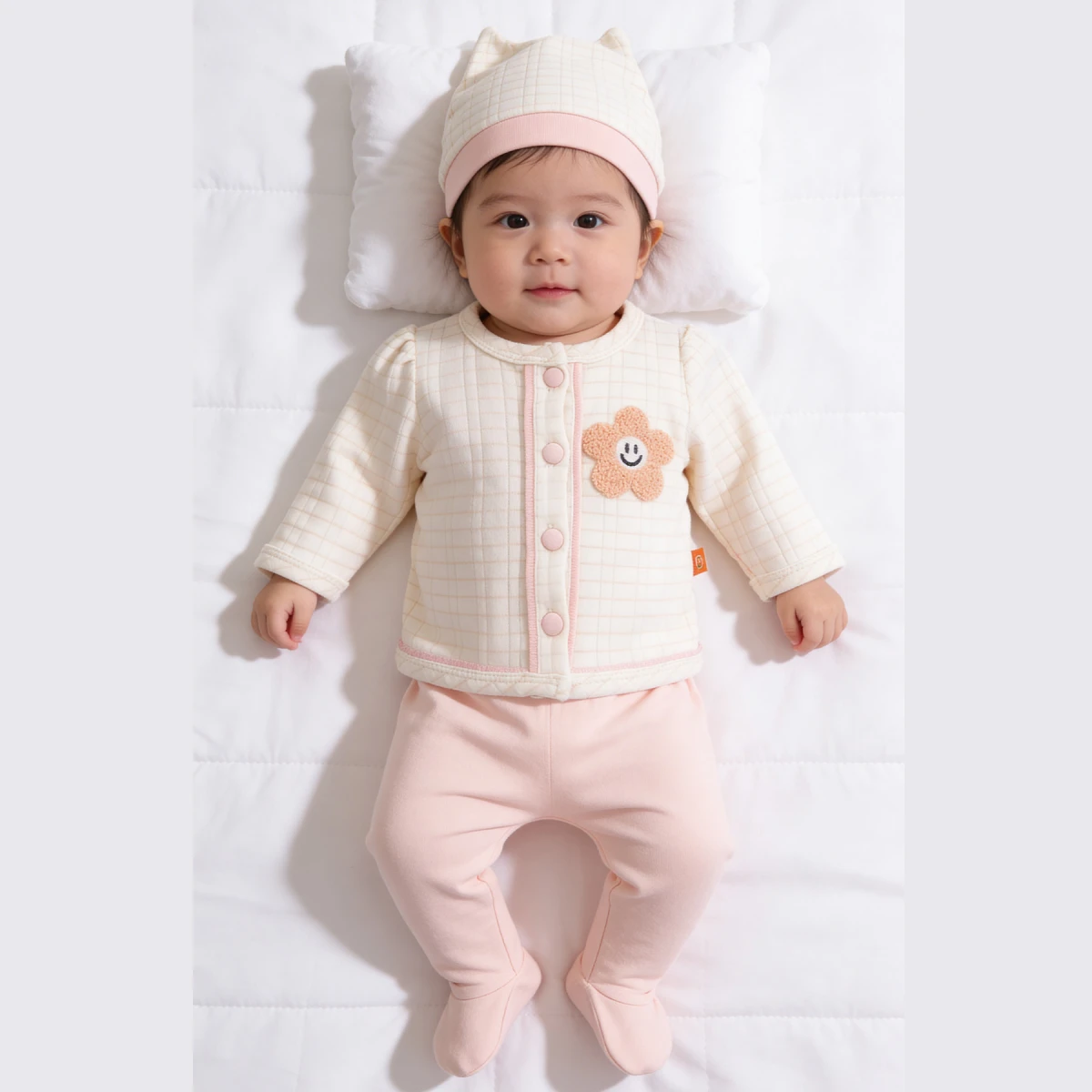 ÇİZGİLİ JAKARLI KIZ BEBE 5 Lİ ZIBIN SET 6263