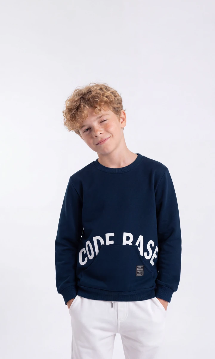 CODE BASE BASKILI 3 İP ERKEK ÇOCUK SWEAT 4179
