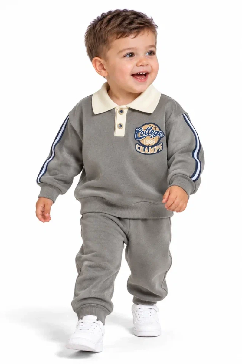 COLLAGE BASKILI 3 İP ERKEK BEBE TAKIM 4150