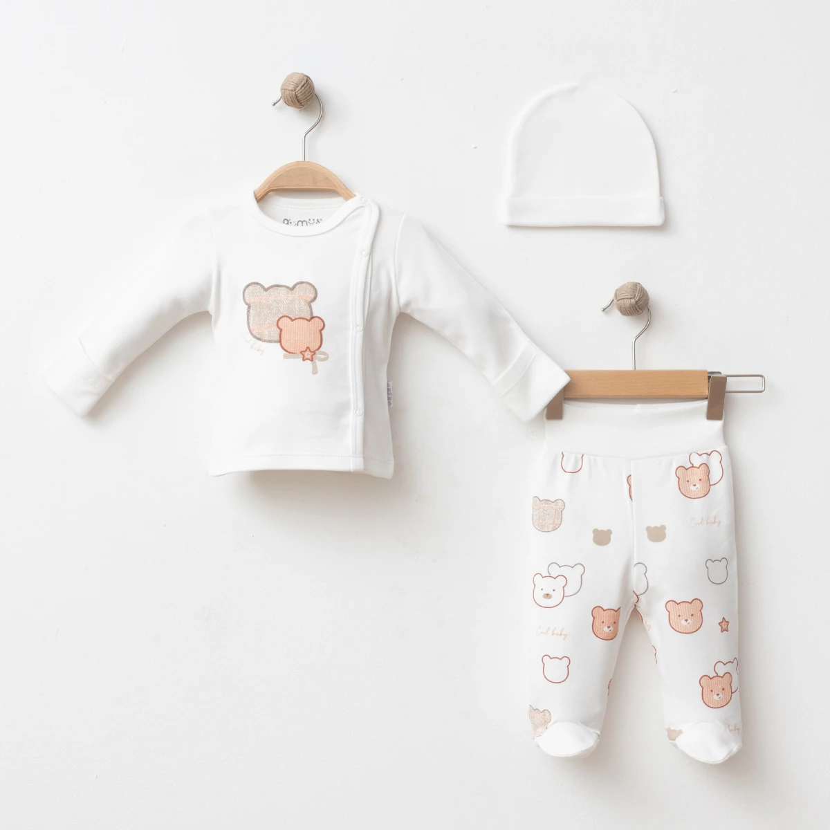 COOL BEAR PAMUKLU 3 LÜ BEBE TAKIM 5019