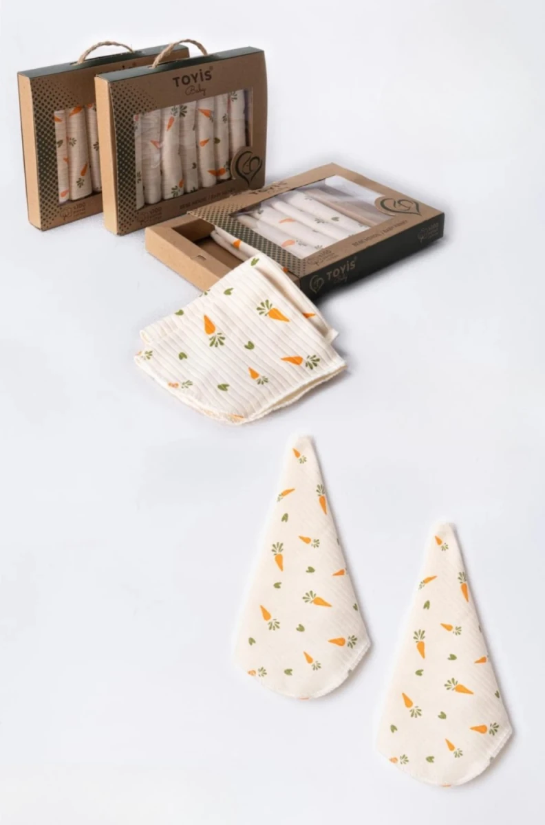CRAFT KUTULU 7 Lİ HAVUÇ DESEN BEBE MENDİL 11002
