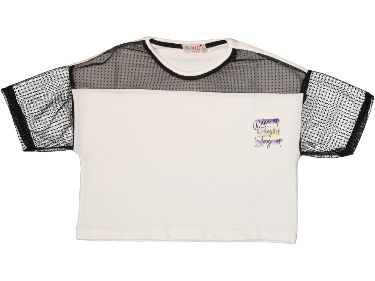  CROP FİLELİ  KIZ THSİRT 9/12 YAŞ