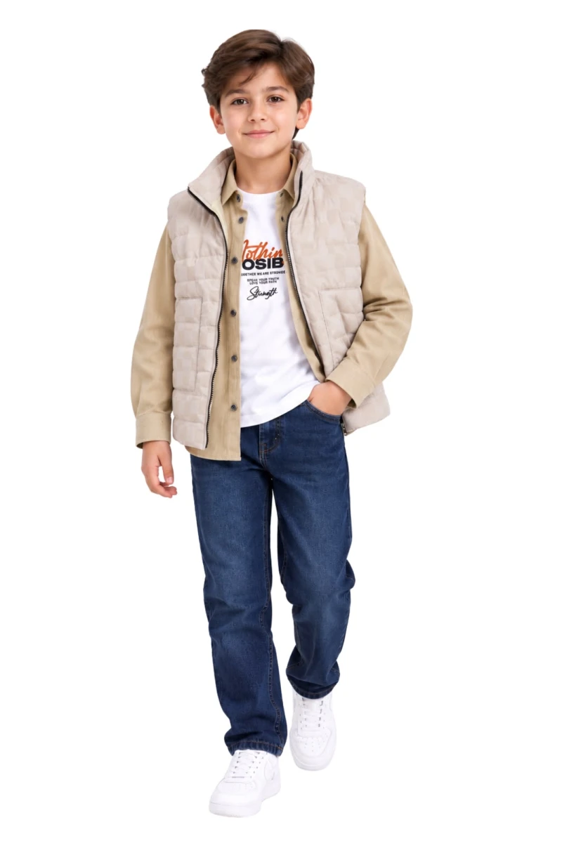 DAMA DESEN YELEKLİ 4 LÜ ERKEK ÇOCUK TAKIM 0153