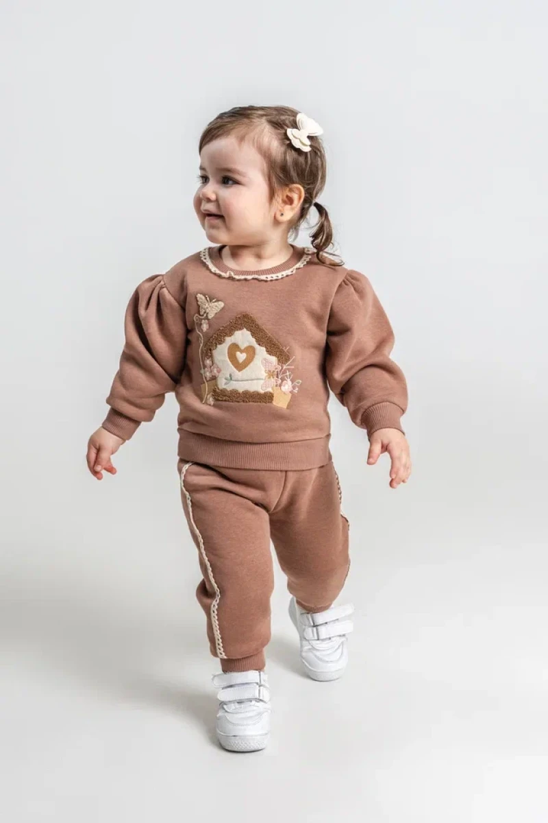 DANTEL BİYELİ 3 İP KIZ BEBE TAKIM 6444