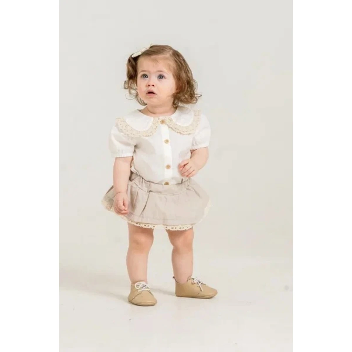 DANTEL GARNİLİ YAKALI KIZ BEBE 2 Lİ TAKIM 0558