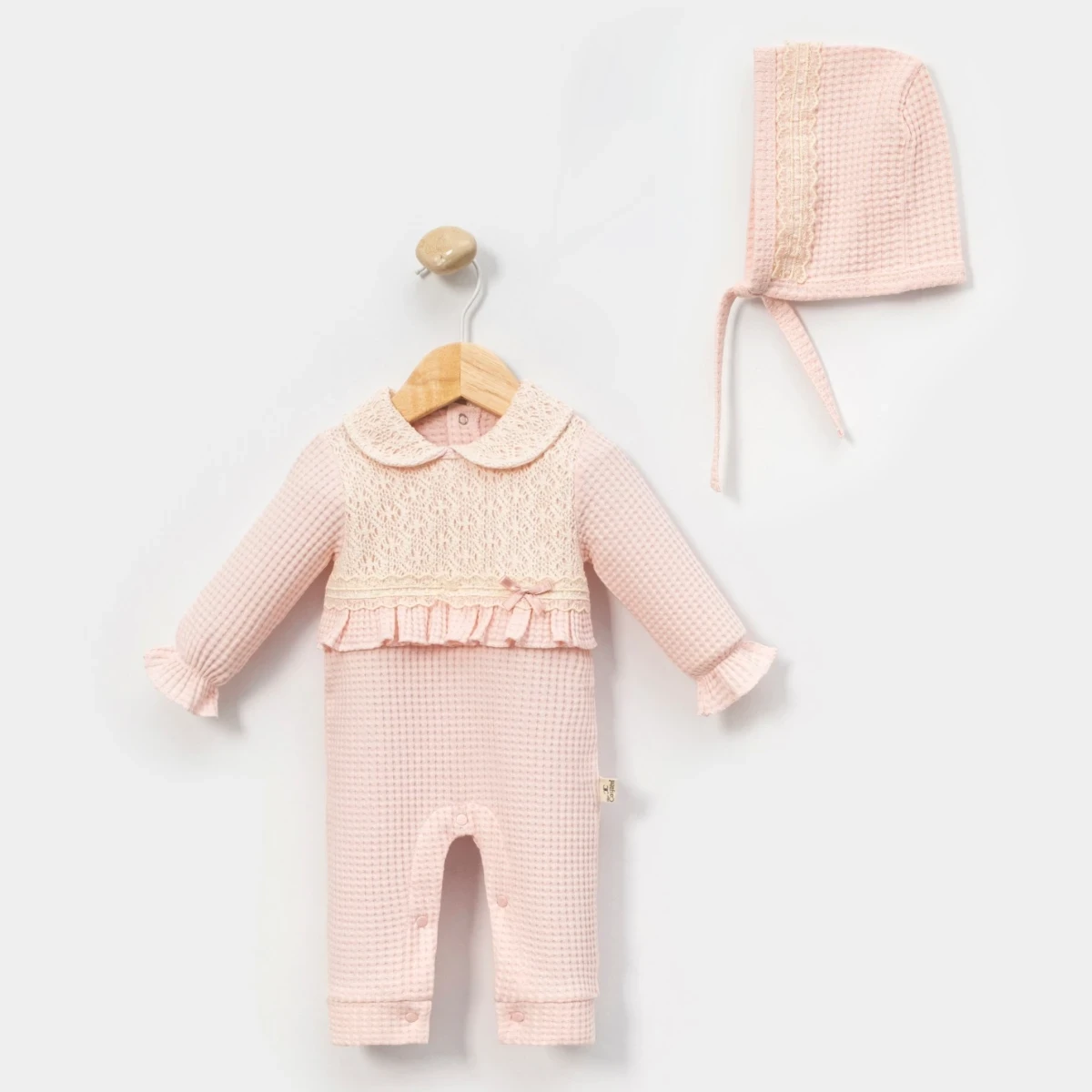 DANTELLİ PAMUKLU KIZ BEBE TULUM 1156