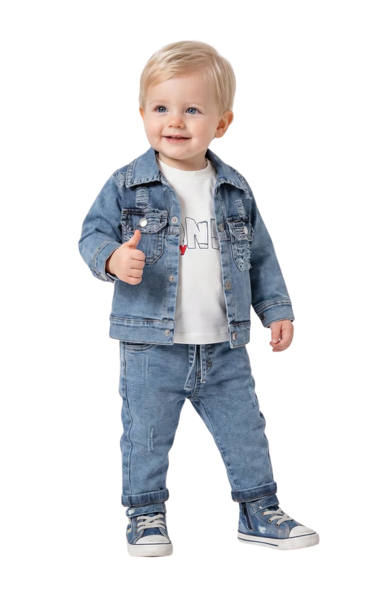 DENİM 3 LÜ ERKEK BEBE TAKIM 8011