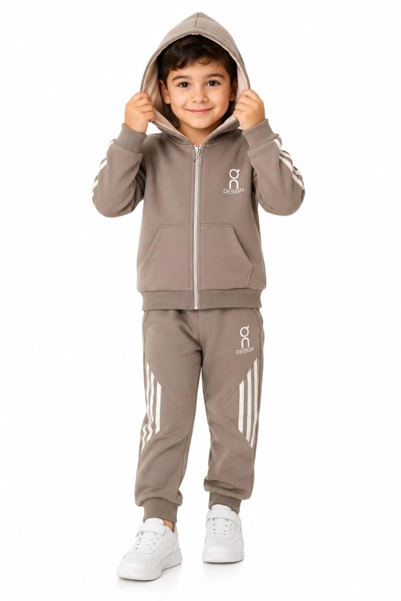 DESİNG KAPÜŞONLU 3 İP ERKEK ÇOCUK EŞOFMAN TAKIM 7499
