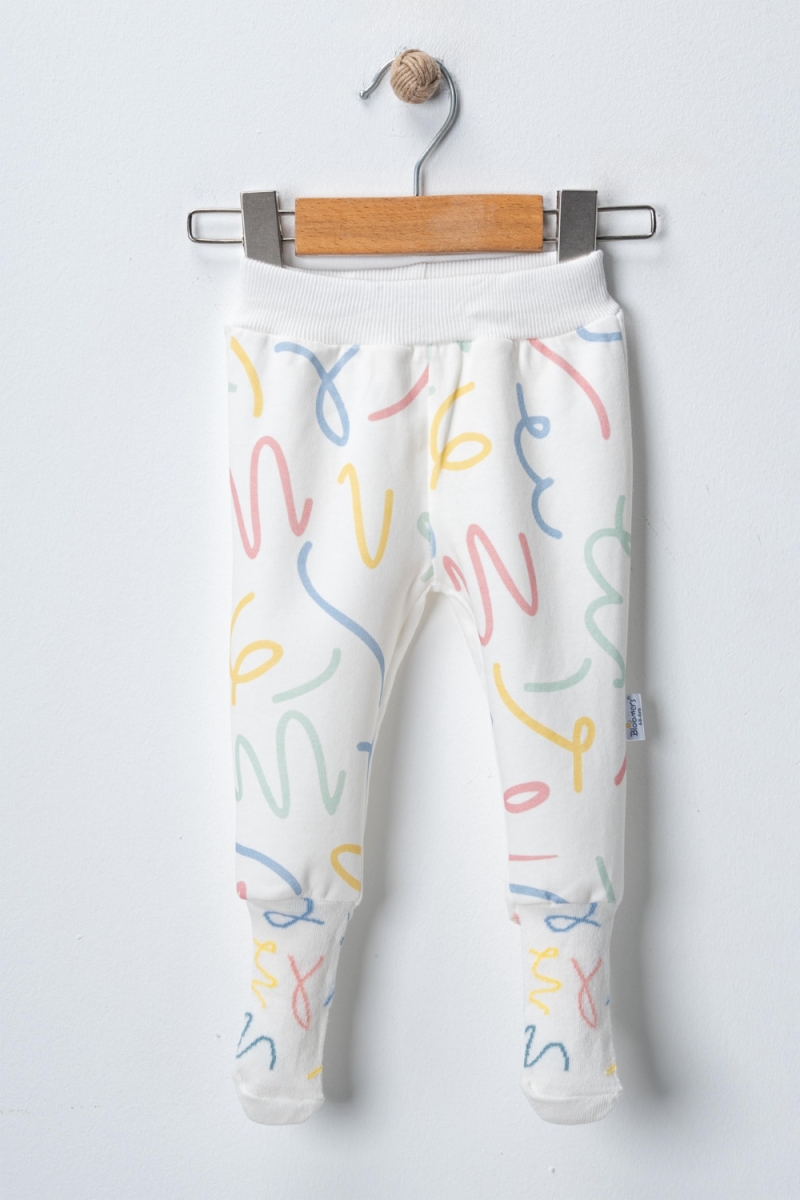 DİGİTAL ÇİZGİLİ ÇORAPLI PENYE BEBE PANTOLON 105