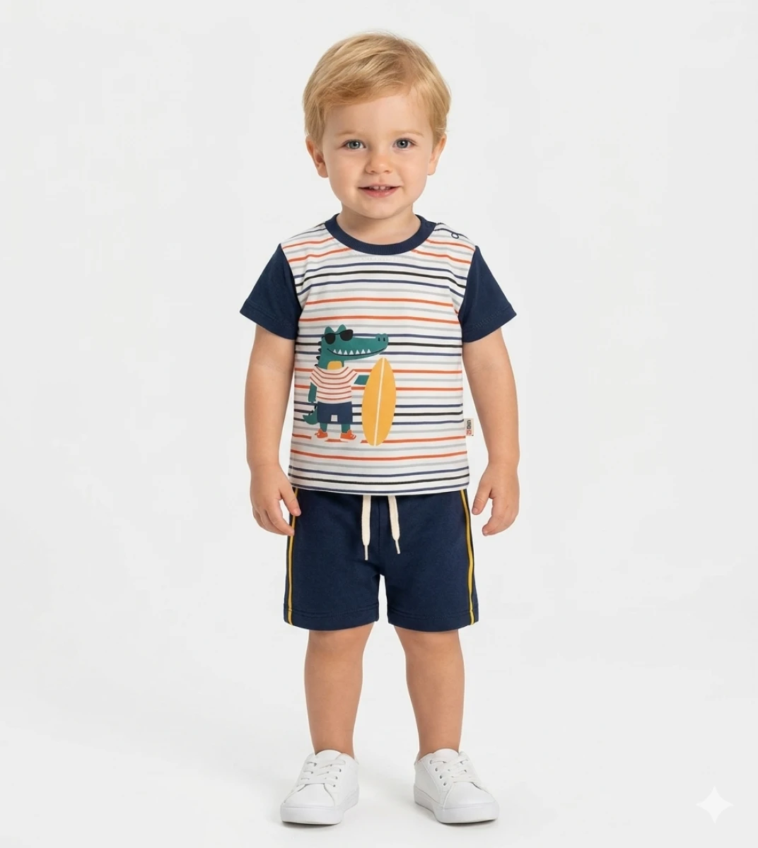 DİNAZOR BASKILI ÇİZGİLİ ERKEK BEBE TAKIM 6030