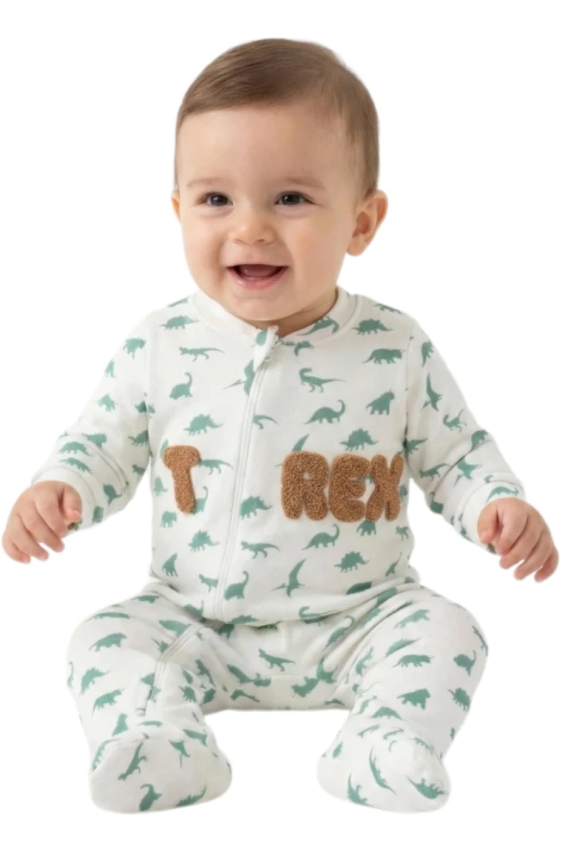 DİNAZOR BASKILI FERMUARLI PENYE BEBE TULUM 2034