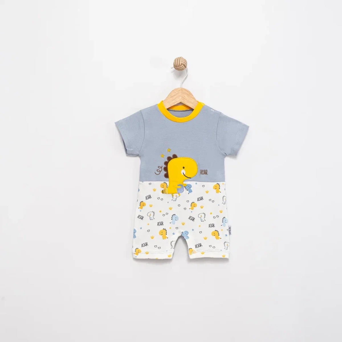 DİNO BASKI VE NAKIŞLI PARÇALI PENYE BEBE TULUM 1454