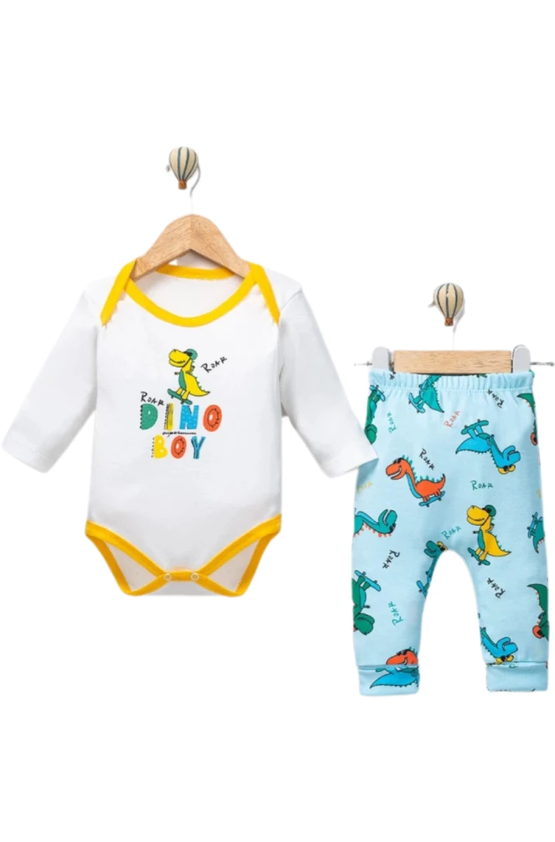 DİNO BOY BADİLİ ERKEK BEBE 2 Lİ TAKIM 60026
