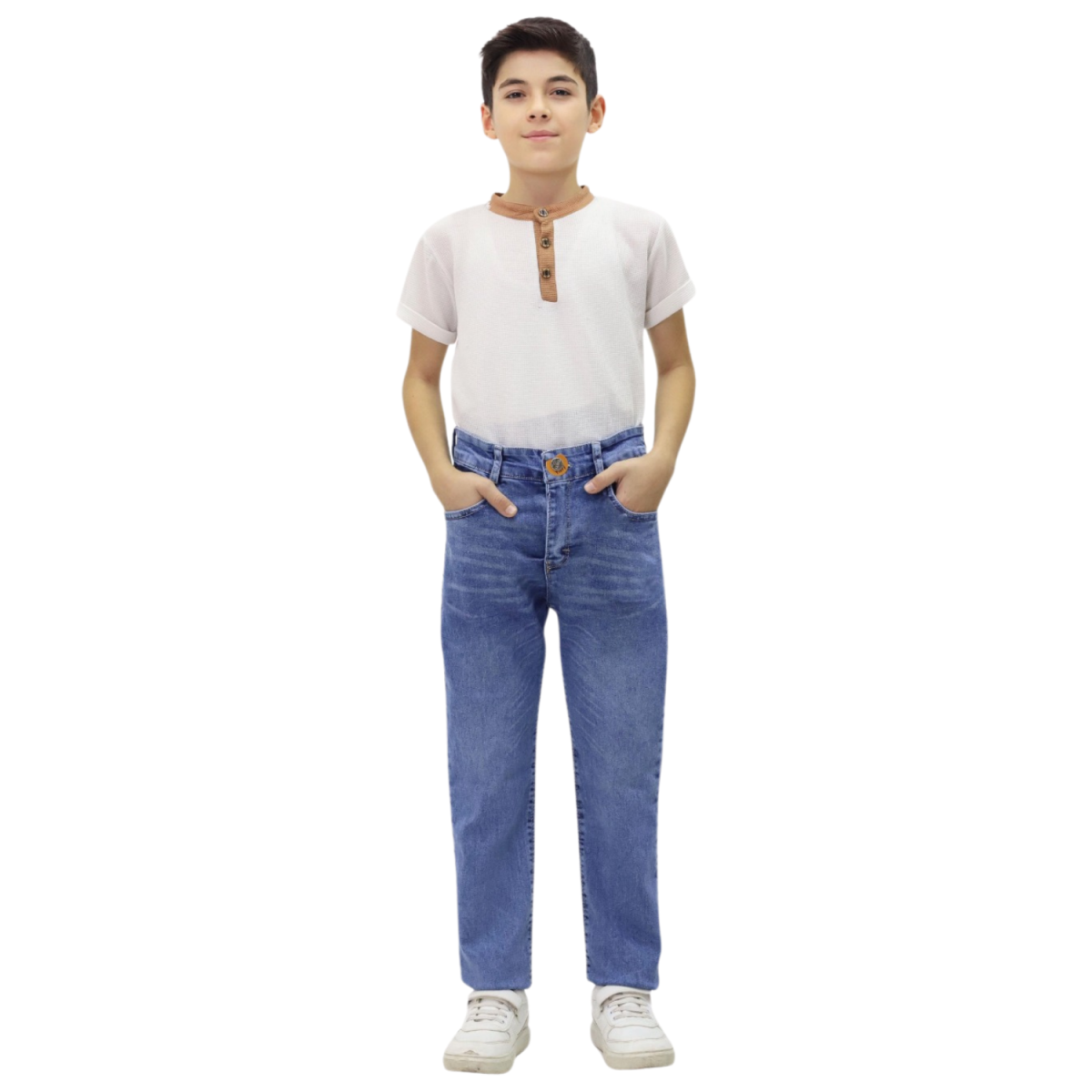 DÜZ MODEL ERKEK ÇOCUK KOT PANTALON 7519