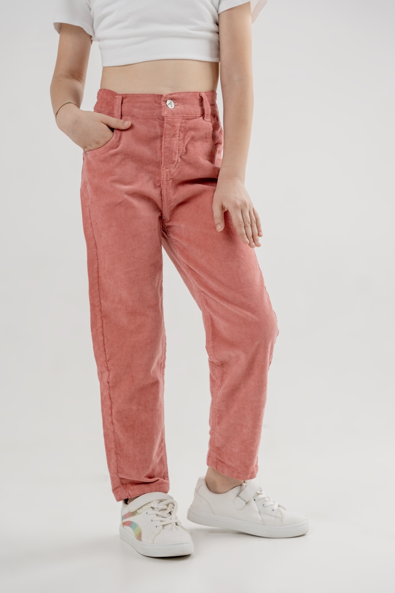 DÜZ MODEL KIZ ÇOCUK KADİFE PANTALON 2528-3