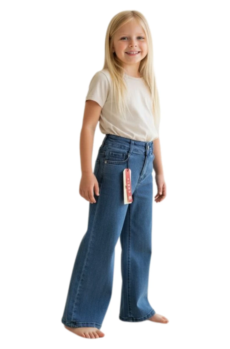 DÜZ MODEL KIZ ÇOCUK KOT PANTALON 0349/3