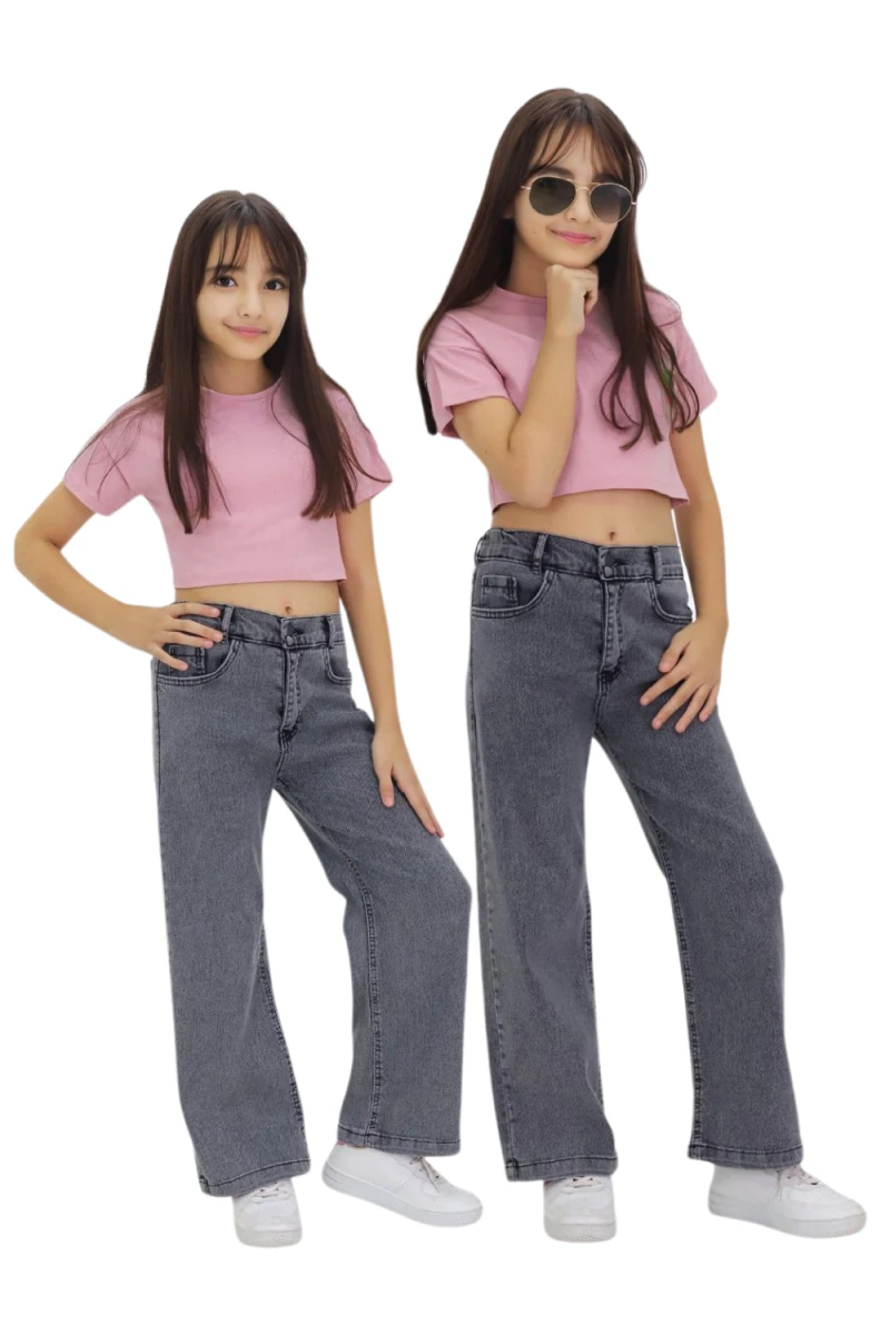 DÜZ MODEL KIZ ÇOCUK KOT PANTALON 1144