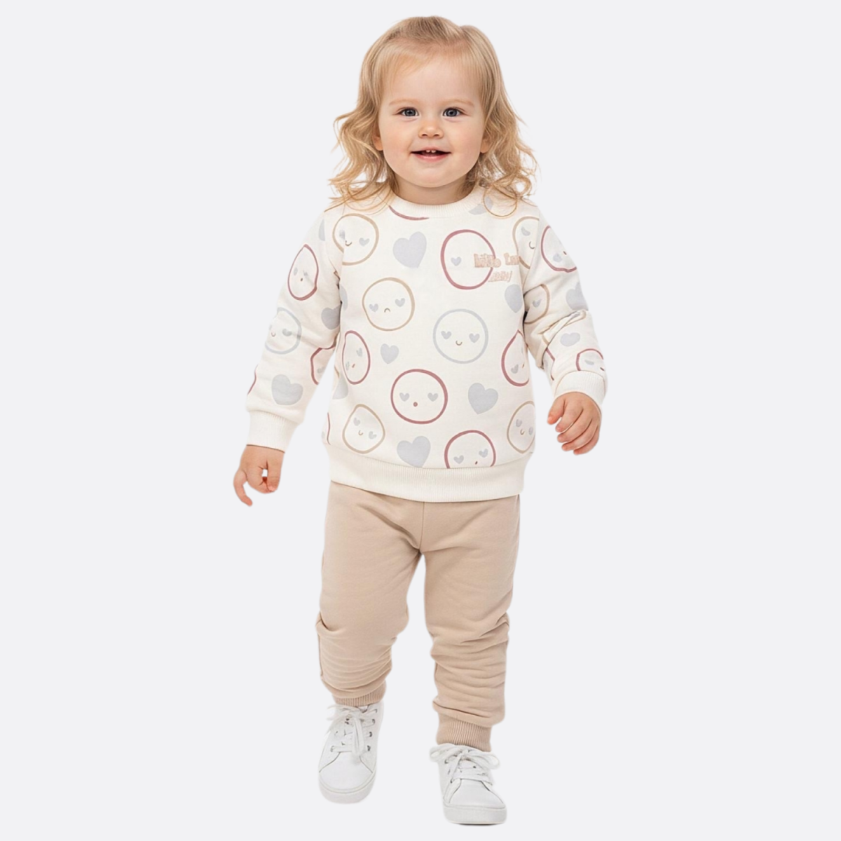 EMOJİ BASKILI PENYE KIZ BEBE TAKIM 26957