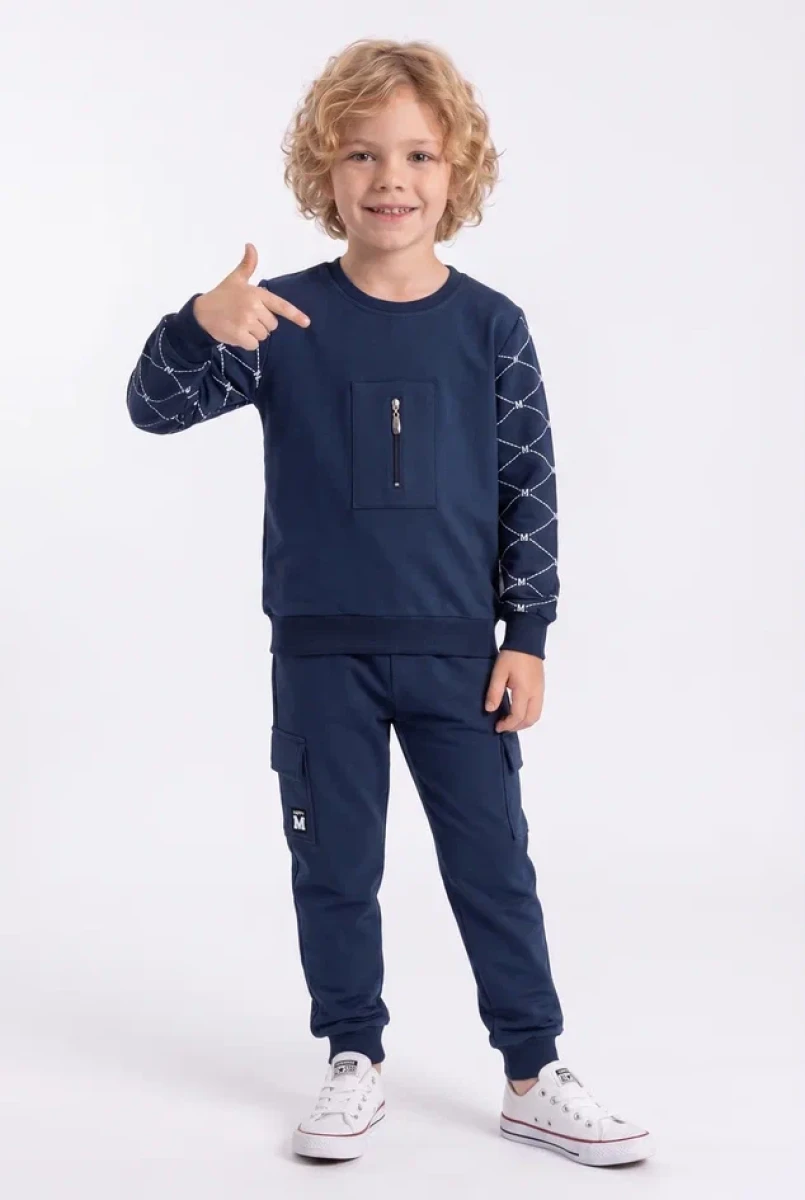 FERMUAR DETAYLI CEPLİ ERKEK ÇOCUK PENYE TAKIM 6069