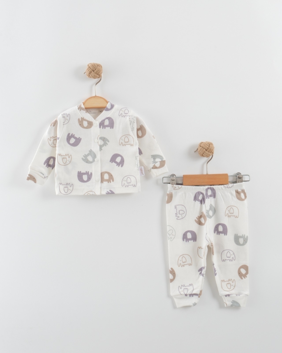 FİL BASKILI BEBE PİJAMA TAKIM 2539