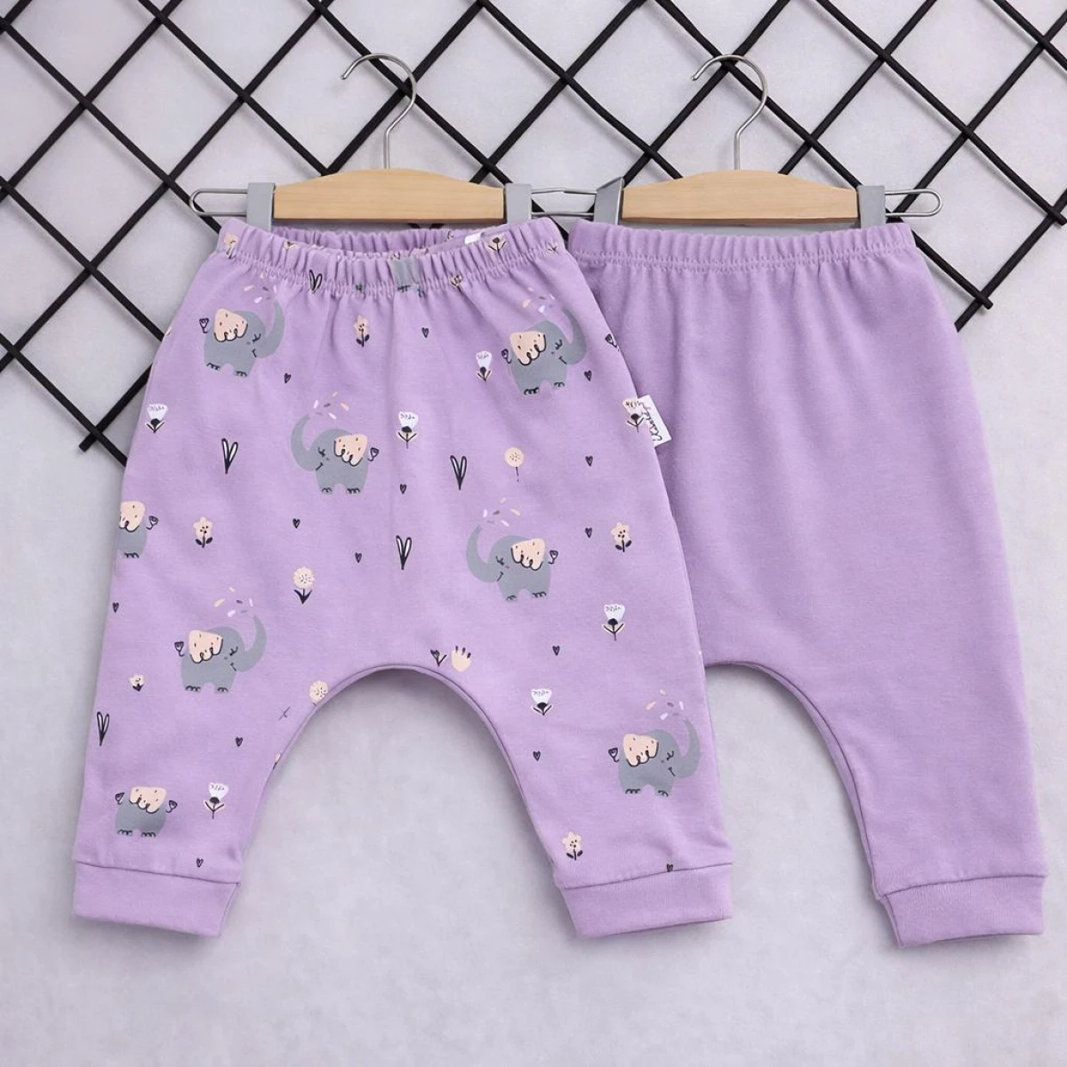 FİL BASKILI PAÇALI PENYE BEBE TEK ALT 5368
