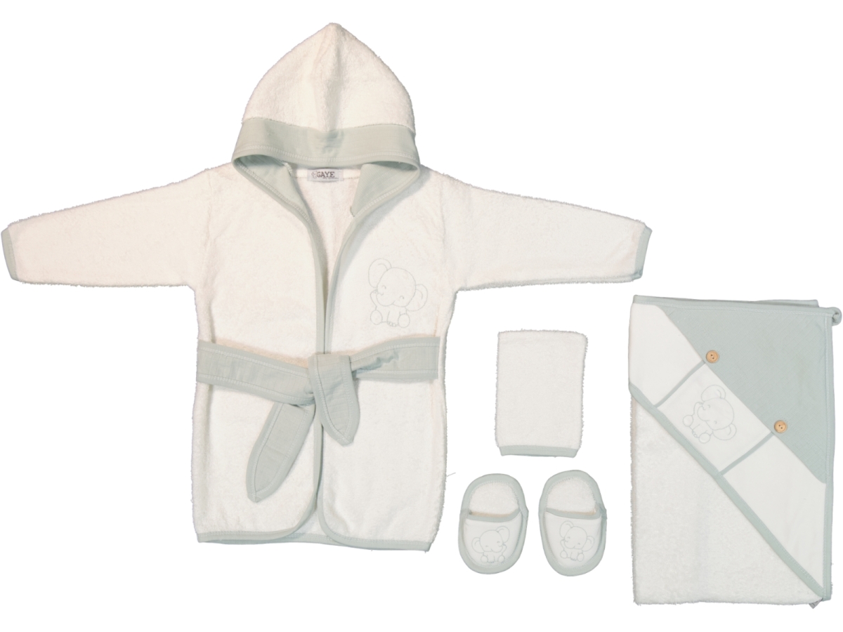  FİLLİ NAKIŞLI BORNOZ & HAVLU SET