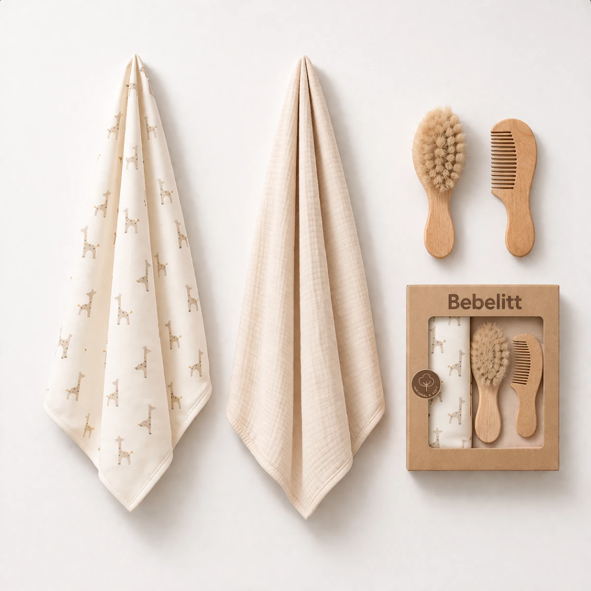 FIRÇA VE TARAK AKSESUARLI 2 Lİ BEBE BATTANİYE SET 003