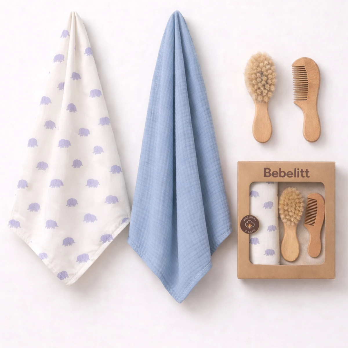 FIRÇA VE TARAK AKSESUARLI 2 Lİ BEBE BATTANİYE SET 004