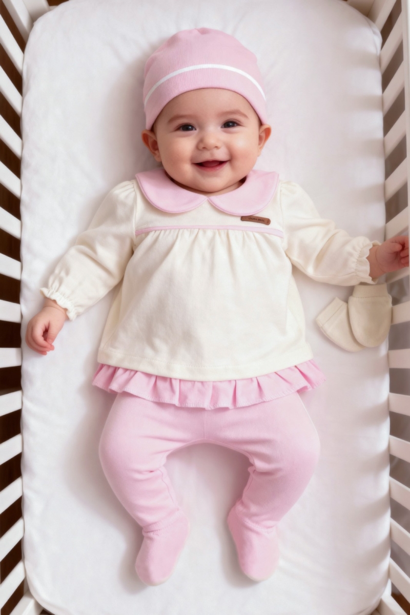 FIRFIRLI YAKALI 5 Lİ KIZ BEBE ZIBIN SET 6237