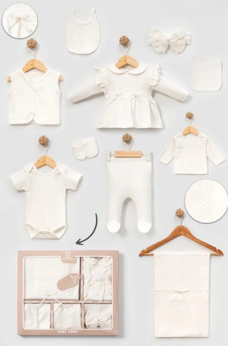 FİSTOLU BANDANALI KIZ BEBE 10 LU ZIBIN SET 2097