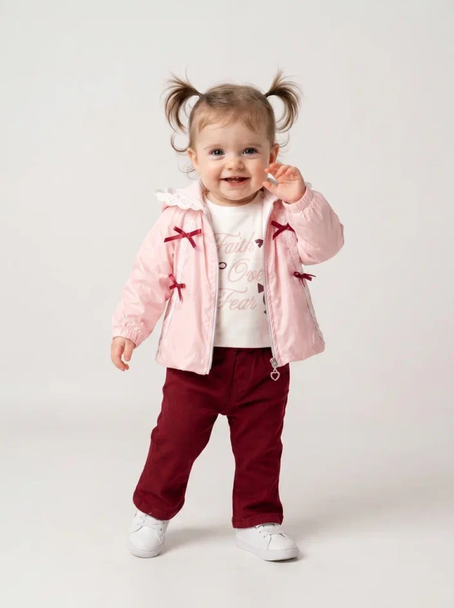 FİSTOLU GARNİLİ KIZ BEBE 3 LÜ PFD TAKIM 6530